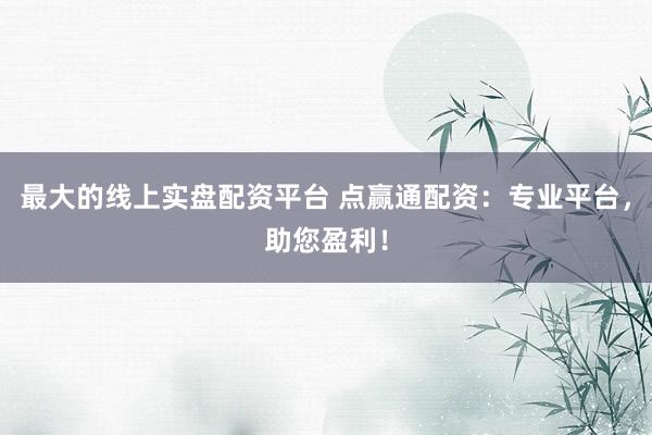 最大的线上实盘配资平台 点赢通配资：专业平台，助您盈利！