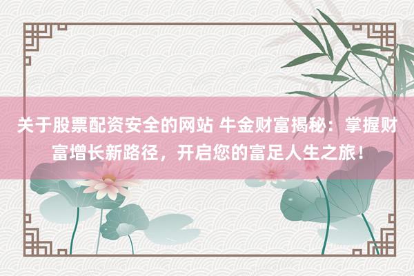 关于股票配资安全的网站 牛金财富揭秘：掌握财富增长新路径，开启您的富足人生之旅！